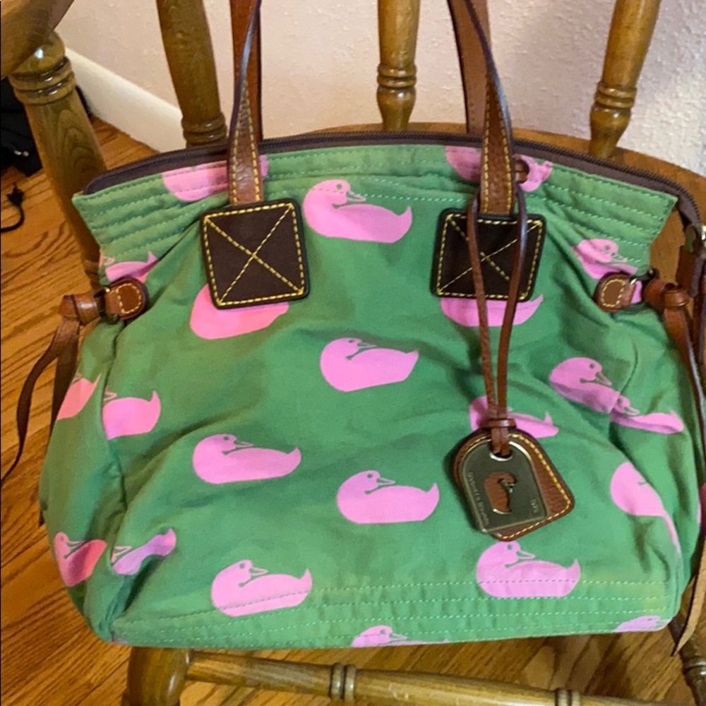 Green / Pink Duck Dooney & Bourne Shoulder Purse